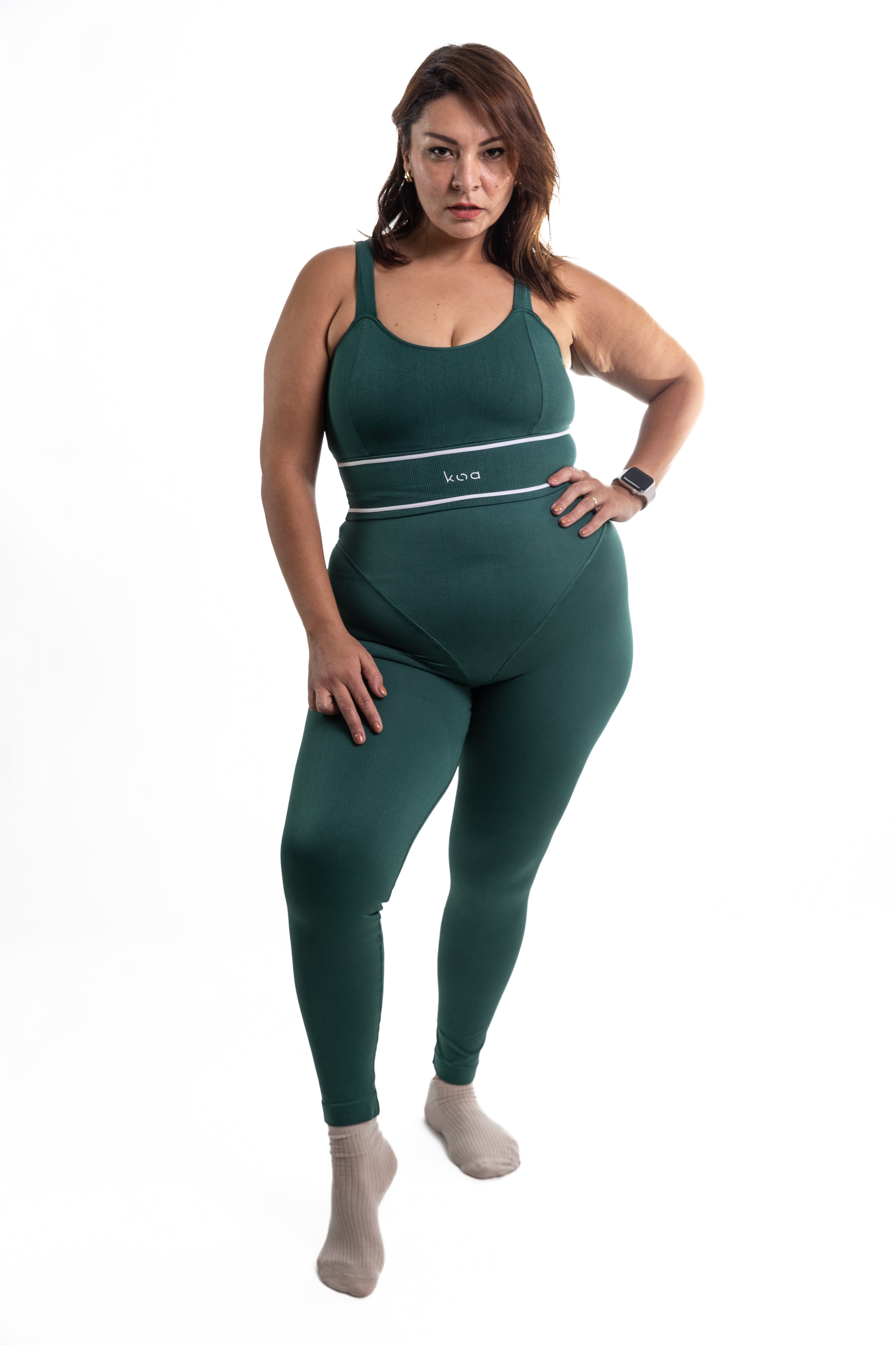 Set Compresivo V Panel CURVY Verde Botella