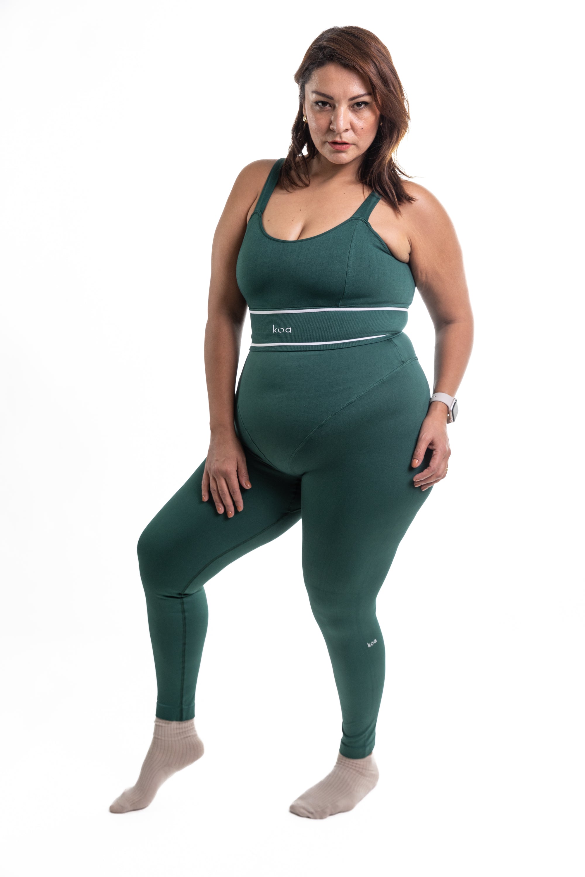 Set Compresivo V Panel CURVY Verde Botella