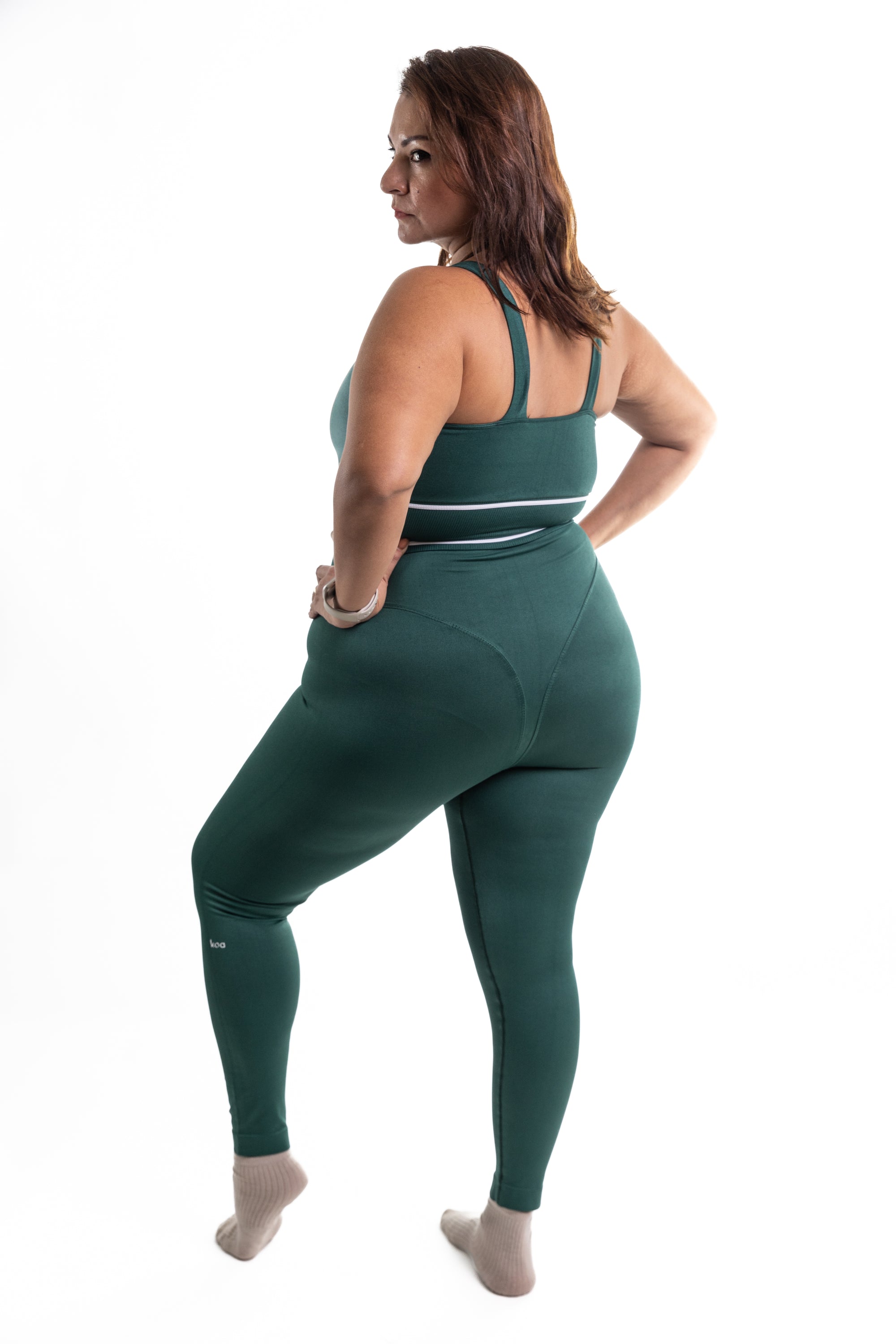 Set Compresivo V Panel CURVY Verde Botella
