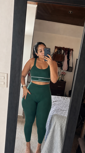 Set Compresivo V Panel CURVY Verde Botella